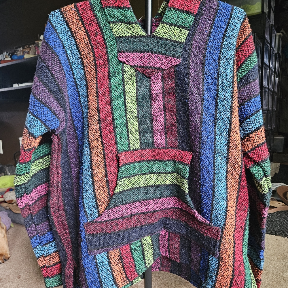 Men's Multicolor Striped Baja Hoodie Jacket